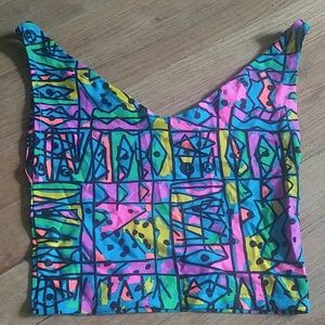 Funky Electric Retro Crop Top